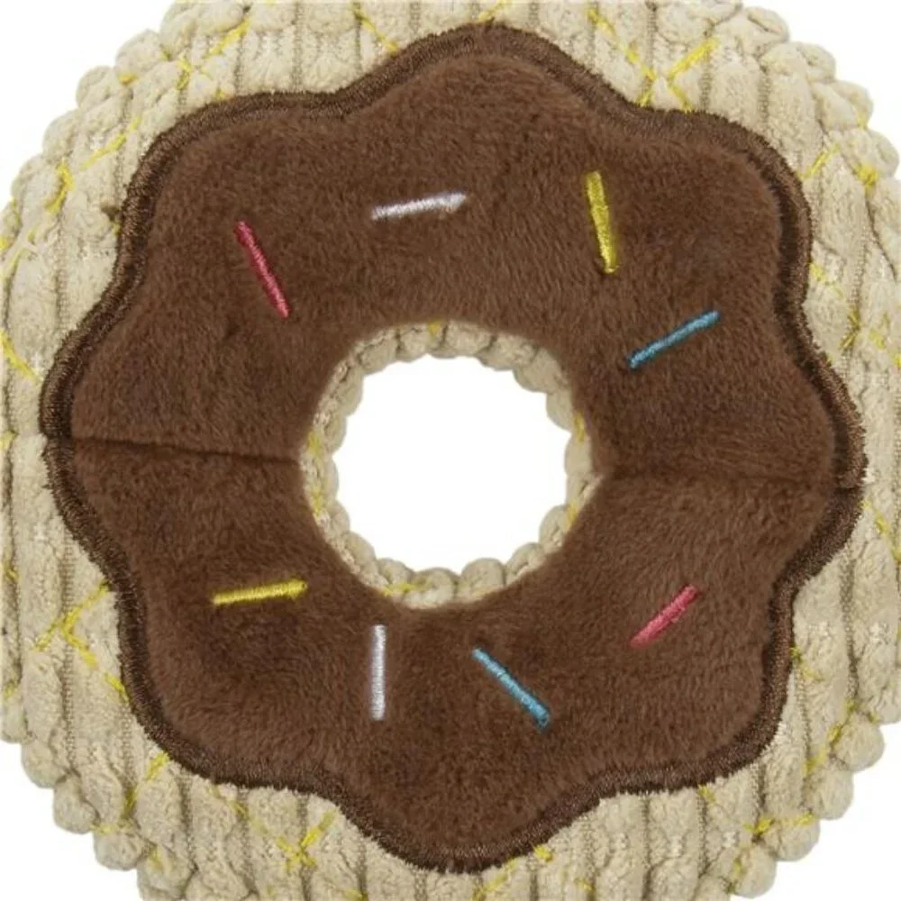 Donut Squeaky Plush Chew Guard Dog Toy, Small - Picture 16 of 16
